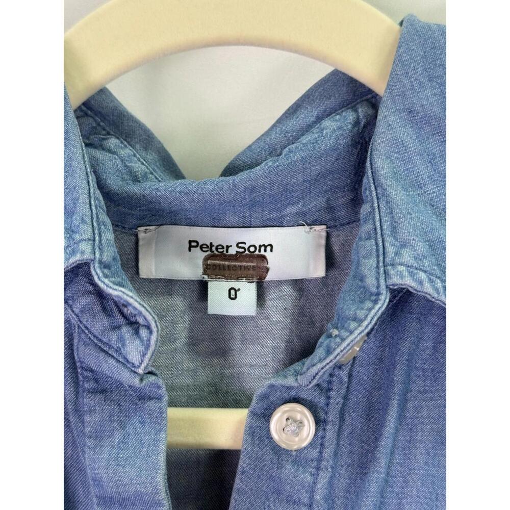 Peter Som x RTR Chambray Midi Dress Size 0 Blue - Picture 5 of 5